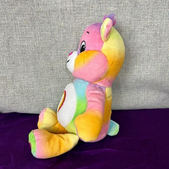 Care Bears Unlock The Magic Rainbow Heart Togetherness Plush Tie-Dye Bear 10” - Picture 2 of 4